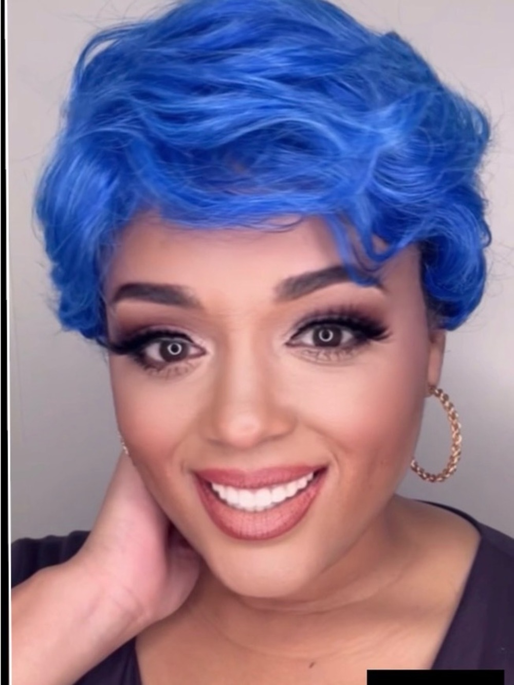 Vibrant Short Blue Pixie Wig